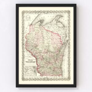 Vintage Map of Wisconsin 1878