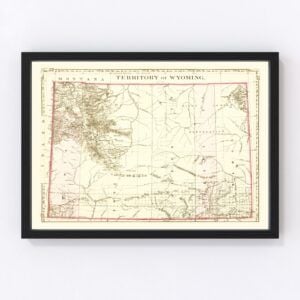 Vintage Map of Wyoming 1880