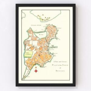 Vintage Map of Boston, Massachusetts 1775