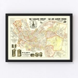 Vintage Map of Pittsburgh, Pennsylvania 1898