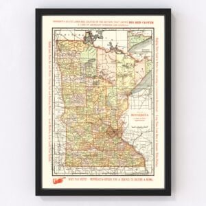 Vintage Map of Minnesota 1904