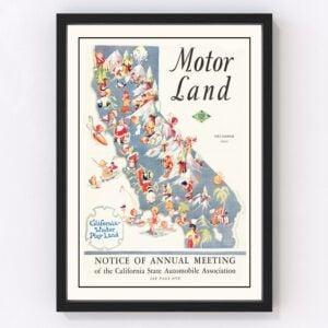 Vintage Map of California 1933