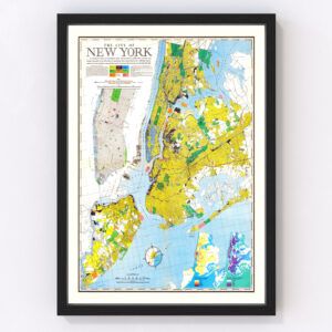 Vintage Map of New York, New York 1939