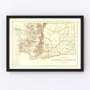 Vintage Map of Washington 1876