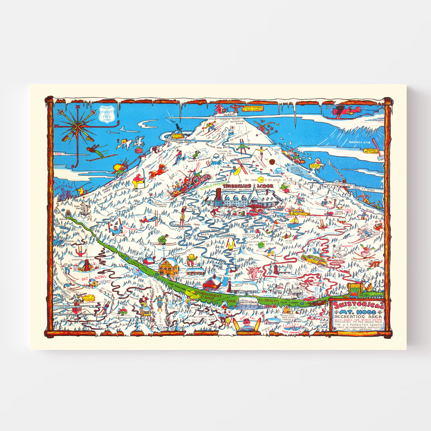 Vintage Map Of Mt Hood Recreation Area 1939 By Ted S Vintage Art   8133 2 