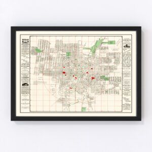 Vintage Map of San Antonio, Texas 1895