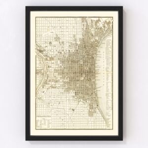 Vintage Map of Philadelphia, Pennsylvania 1846