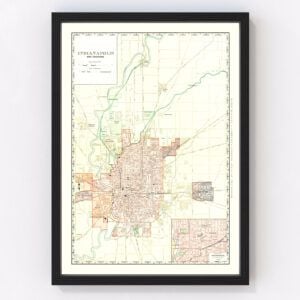 Vintage Map of Indianapolis, Indiana 1899