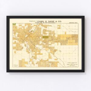 Vintage Map of Denver, Colorado 1889