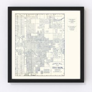 Vintage Map of Tucson, Arizona 1920