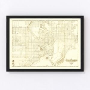 Vintage Map of Tampa, Florida 1913