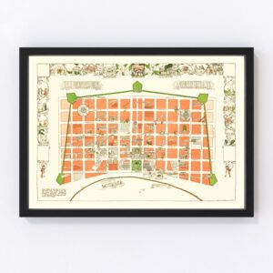 Vintage Map of New Orleans, Louisiana 1929