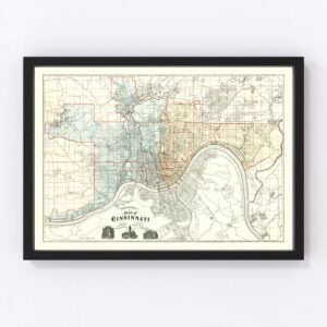 Vintage Map of Cincinnati, Ohio 1895