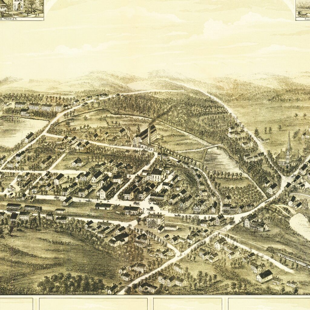 Vintage Map Of Shirley, Massachusetts 1892 By Ted's Vintage Art