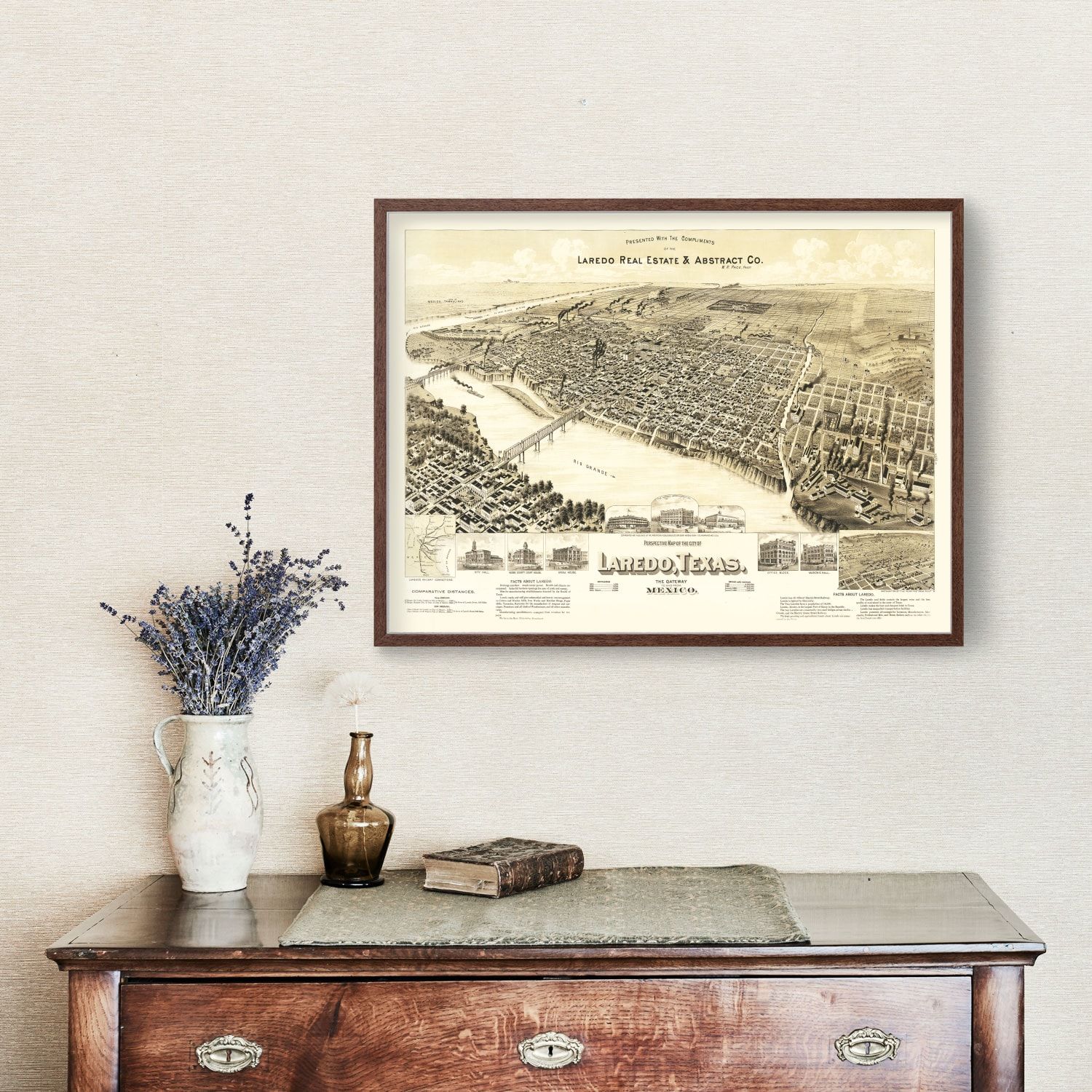 Vintage Map Of Laredo Texas 1890 By Teds Vintage Art