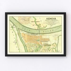 Vintage Map of Kenova, West Virginia 1890