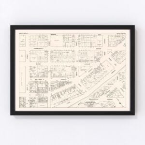 Vintage Map of Asbury Park, NJ Business Section 1947