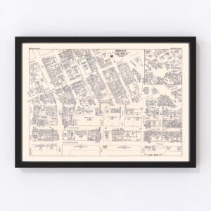 Vintage Map of Brooklyn, NY Business Section 1947