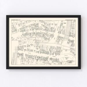 Vintage Map of Schenectady, NY Business Section 1947