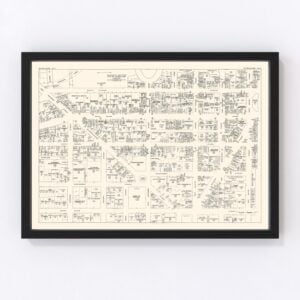 Vintage Map of Syracuse, NY Business Section 1947
