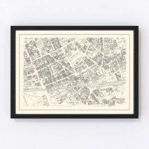 Vintage Map of Lynn, MA Business Section 1946