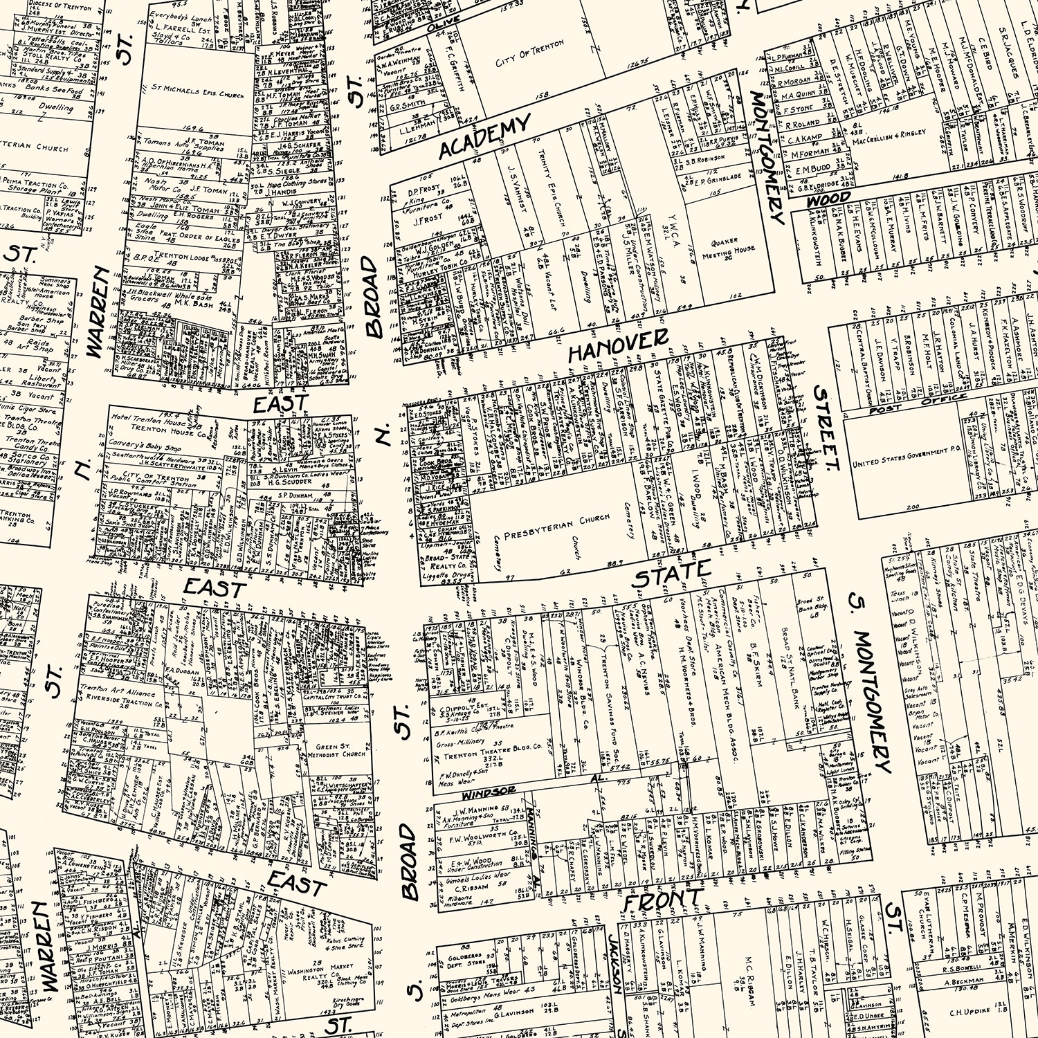 Vintage Map Of Trenton NJ Business Section 1929 By Ted S Vintage Art   9027 3 