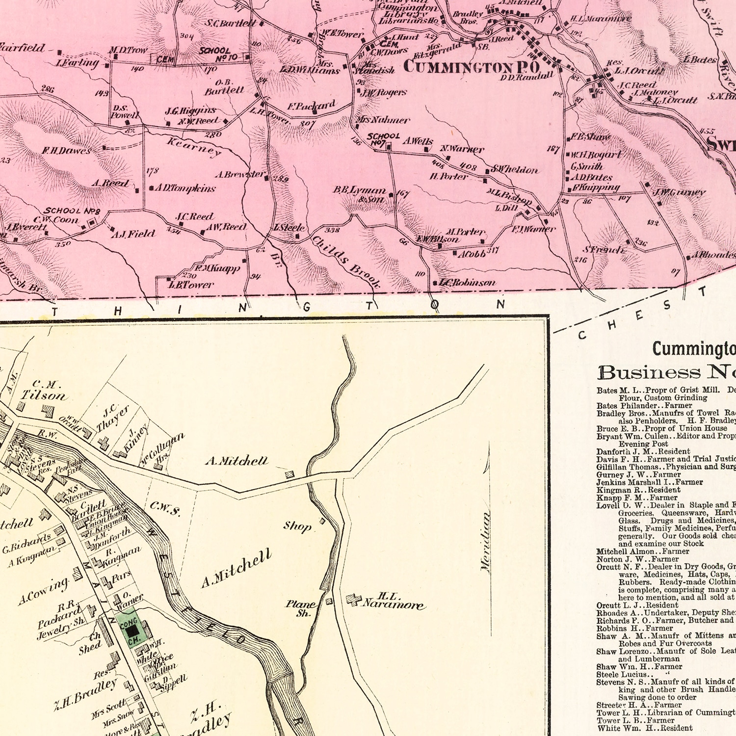 Vintage Map Of Cummington Massachusetts 1873 By Teds Vintage Art 4527