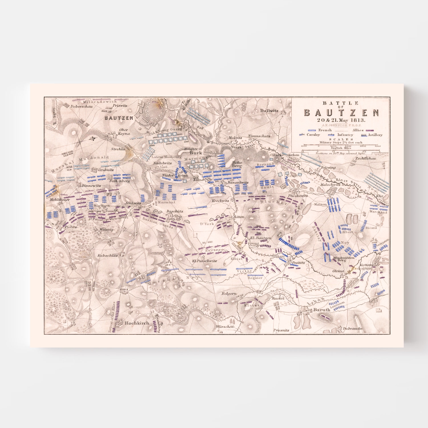 Vintage Map Of The Battle Of Bautzen 1813 By Ted S Vintage Art   9149 2 