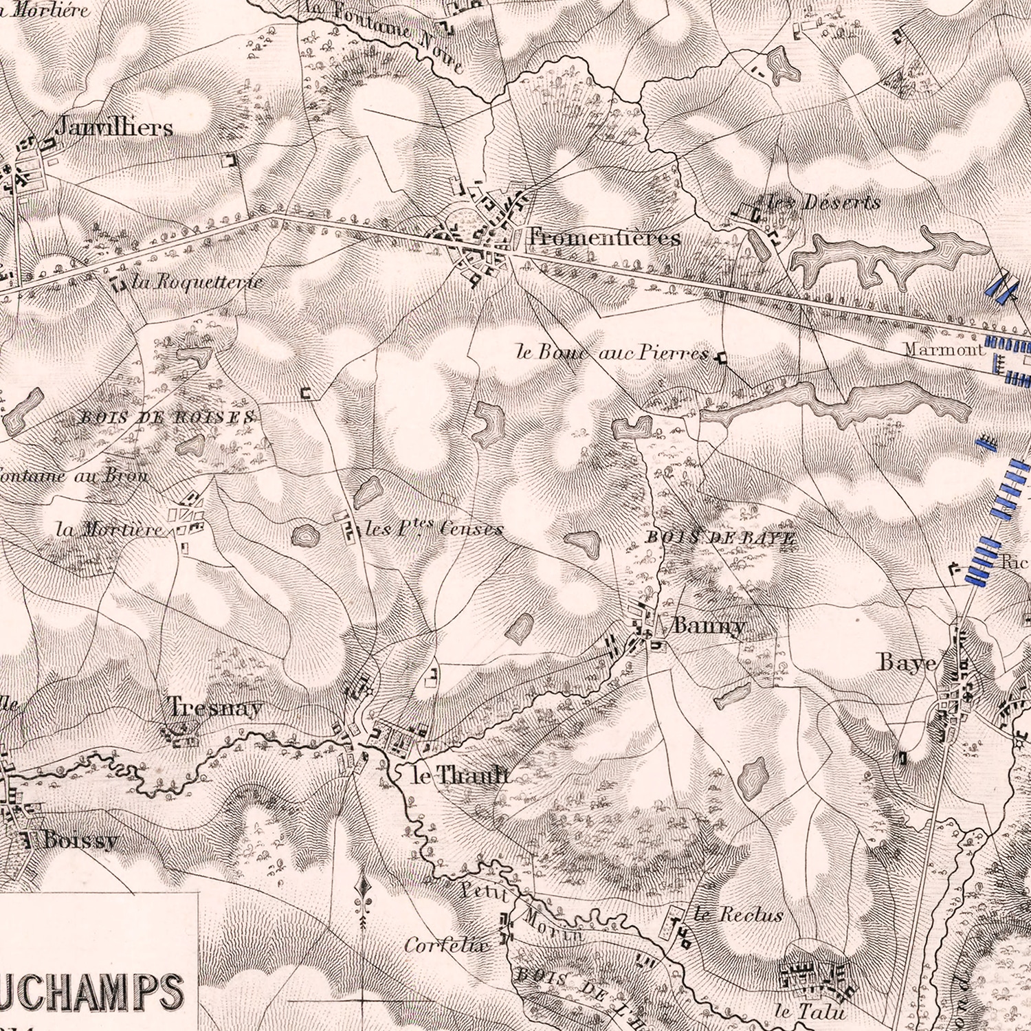 Vintage Map of the Battles of Champaubert & Vauchamps, 1814 by Ted's ...