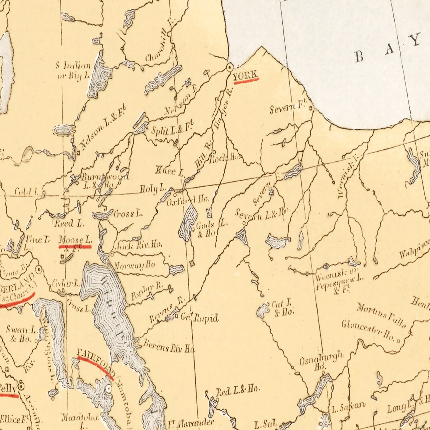 Vintage Map of Rupert's Land on Hudson Bay, 1862 by Ted's Vintage Art