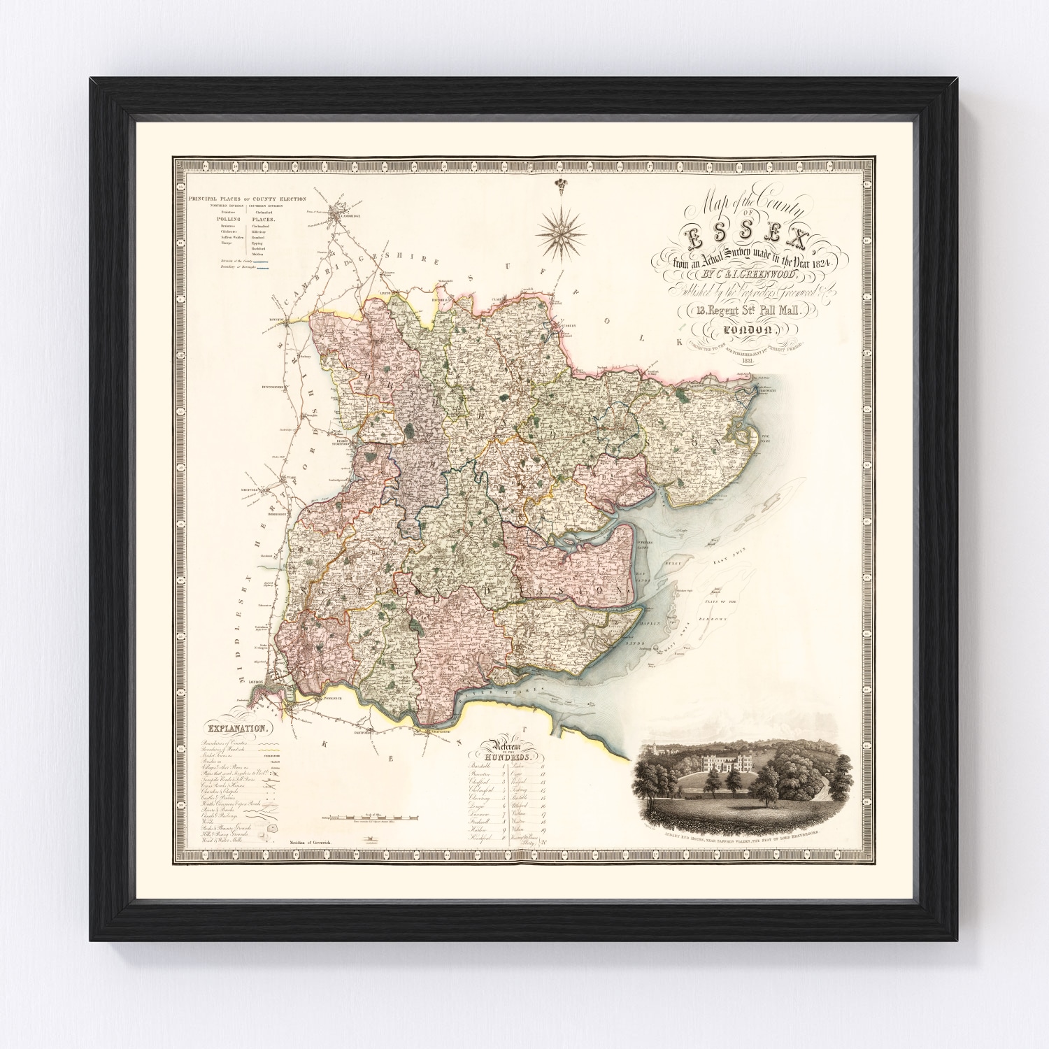 Vintage Map Of Essex England, 1831 By Ted's Vintage Art