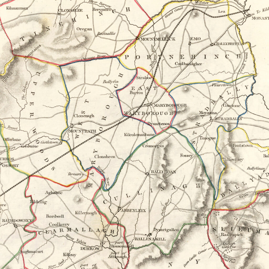 Vintage Map of Queens County Ireland, 1846 by Ted's Vintage Art