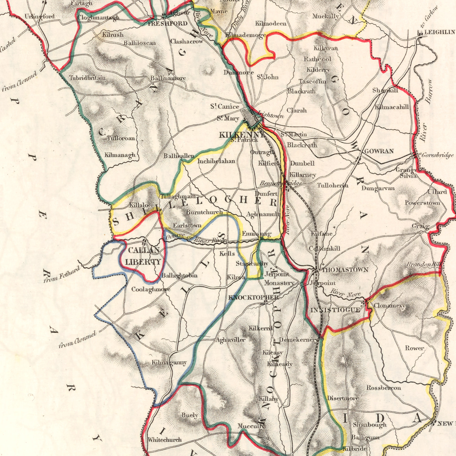 Vintage Map of Kilkenny County Ireland, 1846 by Ted's Vintage Art