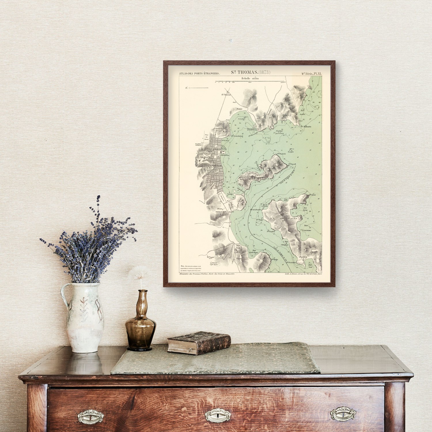 Vintage Map of St. Thomas, 1873 by Ted's Vintage Art